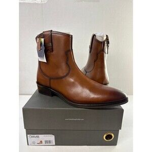 Carlos Santana Men's Zappa Tan Cowboy Boots Zipper  Leather Upper Sz 10D